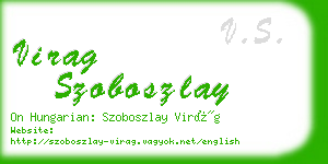 virag szoboszlay business card